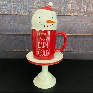 Rae Dunn Snow Darn Cold Snowman Topper Mug ☃️